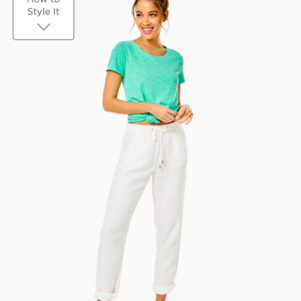 LILLY PULITZER LINEN TARON PANT XL